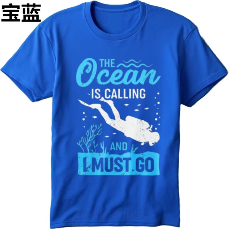Solid Color For Unisex Crew Neck Tshirt Streetwear The Ocean Is Calling And I Must Go Anime Male Trendy Tee Shirt Trendy Tshirt
