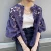 Hollow Out Embroidery Lace Blouses Women Elegant Vintage White Shirt Woman Autumn Lantern Sleeve Elegant Tops Women Clothing