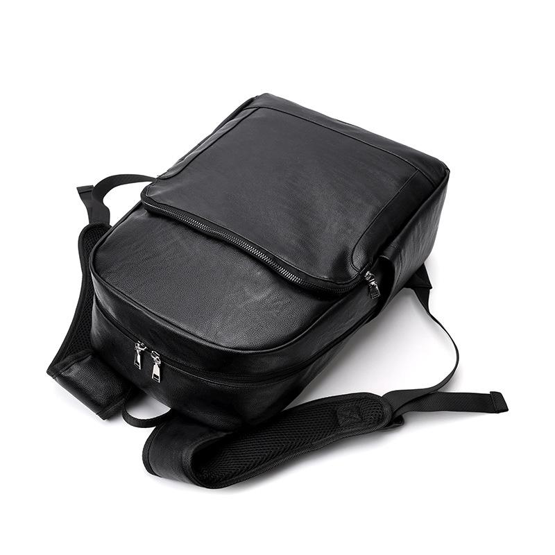Men's Pu Leather Backpack, Simple and Lightweight, Business Trip Bag, Business Casual Large-capacity Computer Bag