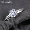 Dainty Shiny Iced Out Wedding Engagement Rings For Women AAA+ Cubic Zirconia White Gold Color Ring Jewelry Chirstmas Gift DFR486