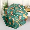 1pc Lizards Nature Fashionable Automatic Opening/Closing Folding Umbrella with 8 Bones, Windproof Portable, Daily Use072