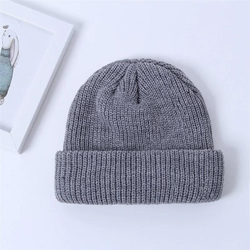 Autumn and Winter Fashion Adult Men Warm Casual Short Thread Hip Hop Hat Wool Knitted Skull Cap Elastic Hats Accessories Gifts