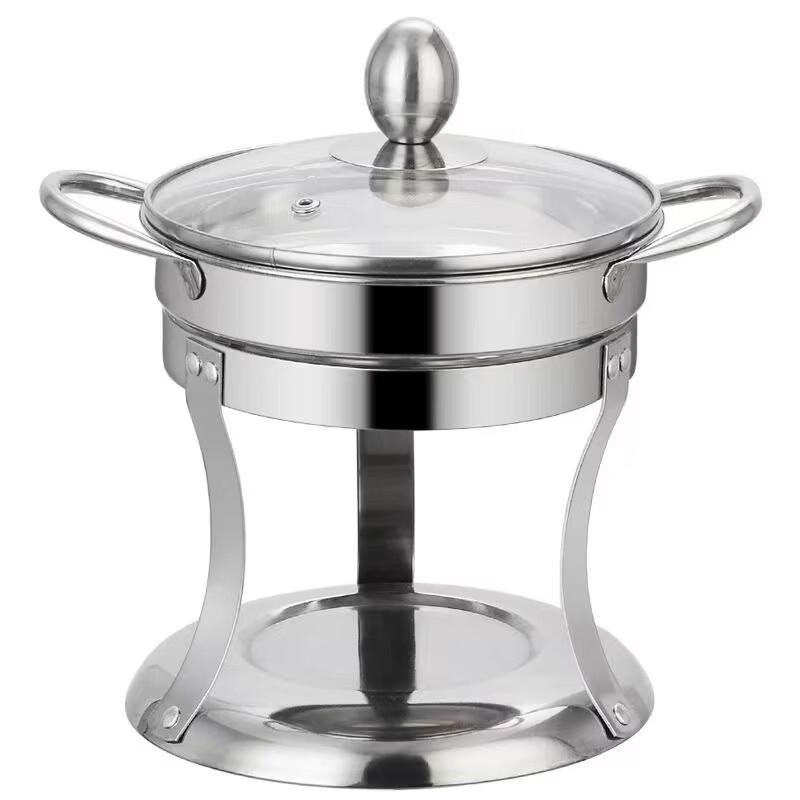 Diruien 304 Stainless Steel Personal Alcohol Hot Pot 18cm