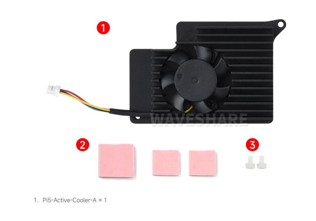 Raspberry Pi 5 Cooling Fan with Heatsink and Thermal Pad