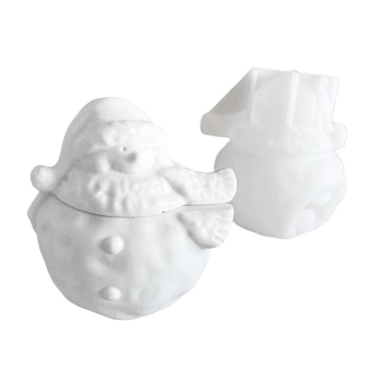 

Snowman Shaped Resin Jar Molds with Lid Snowman Candle Cup Silicone Molds for Epoxy Resin Candle Holder Storage Jar 1