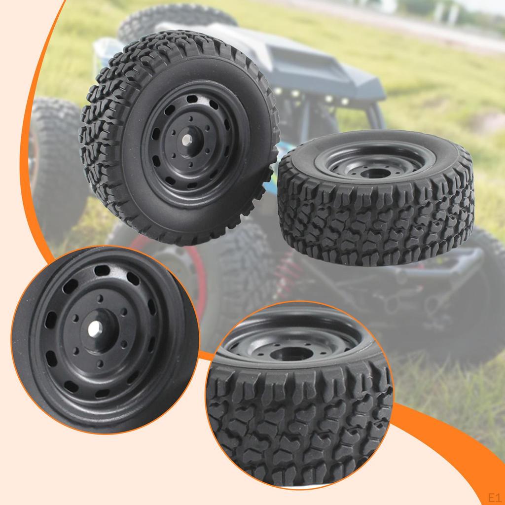 2x 1/16 RC Car Tires Rubber Wheels 6035 High Performance 82mm Spare Parts Replace for 16103