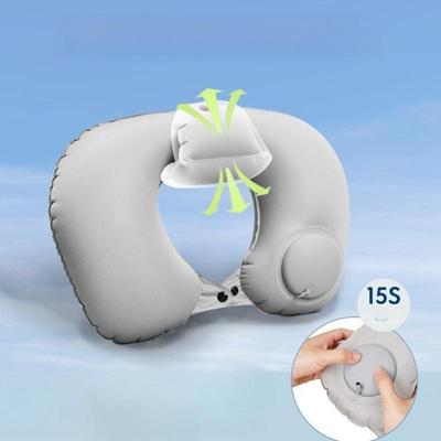 Inflatable U-shaped Pillow Press Portable Travel Neck Protection Pillow Raised Back Neck 360 ° Surround Support Ergonomic Design Neck Pillow