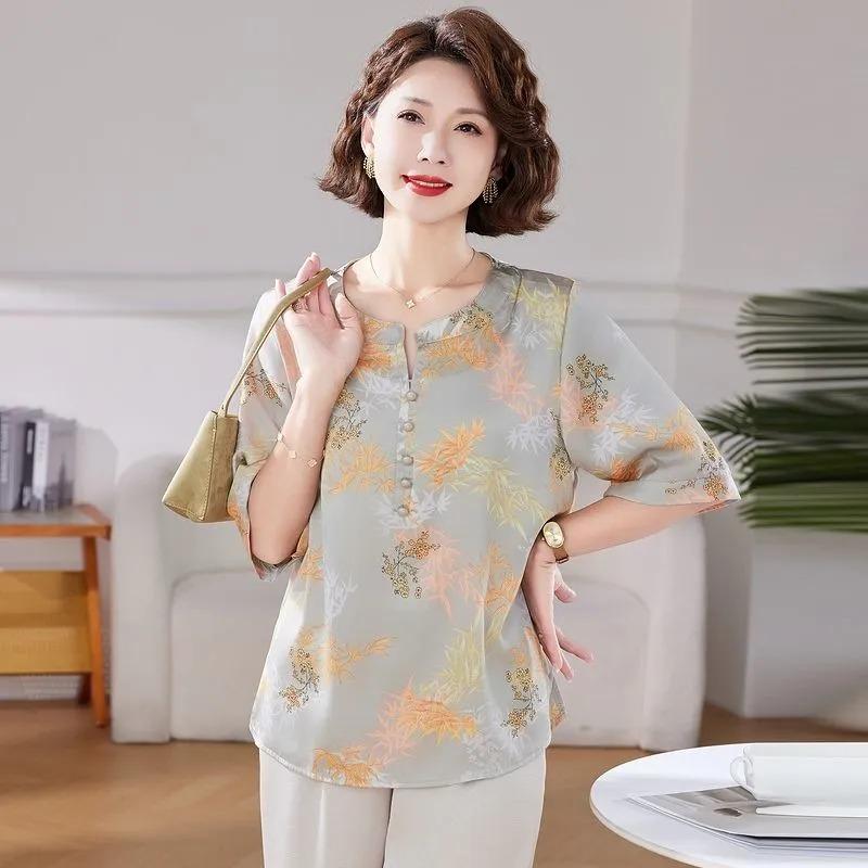 Neue Sommer-T-Shirts im chinesischen Stil Lockere Damenhemden im westlichen Stil Dünne lässige Oberteile mit Temperament