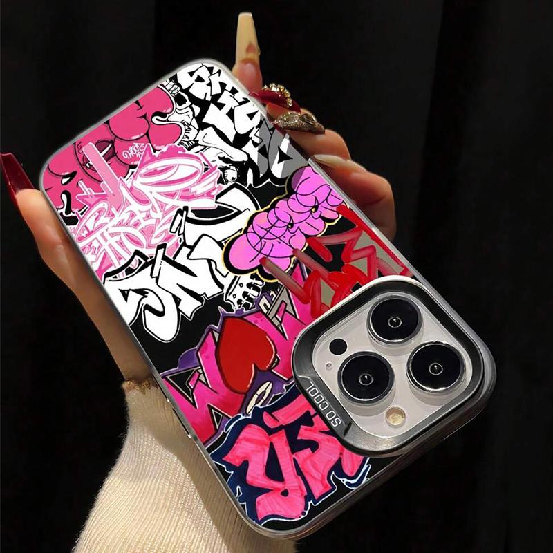 Graffiti Cool Art Rosa Handyhülle für Xiaomi Mi 11 Lite 5G 15T 14T 13T 14 13 12 Poco F7 X7 X6 X5 F5 F6 M6 Pro Stoßfeste Hülle