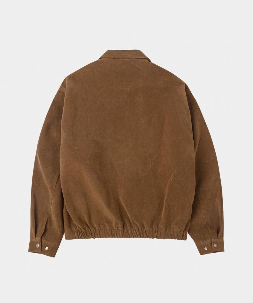 Lettercomo Western Chest Suede Blouson Jacket Dark Camel