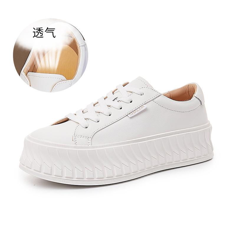 

Женская обувь из натуральной кожи, весна 2025, новые мягкие кожаные туфли, универсальные туфли-буфы, белые туфли на плоской подошве, подчеркивающие моду туфли для досок 40 белый