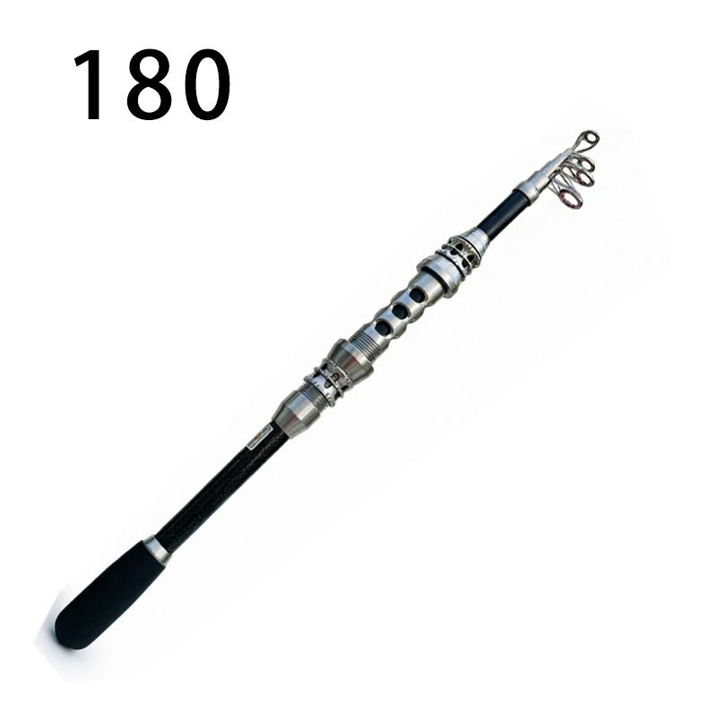 Mini Portable Carbon Fiber Sea Fishing Rod Long Throwing Rod 1.8-3.0m Telescopic Fishing Rod Super Hard Fishing Rod Sea Fishing Tackle Set 180