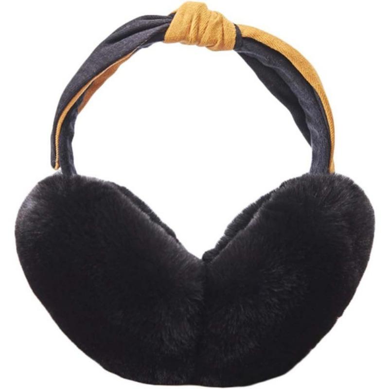 

1 шт. наушники, женские наушники, зимние аксессуары, пушистые плюшевые складные наушники для девочек и женщин 1pc чёрный