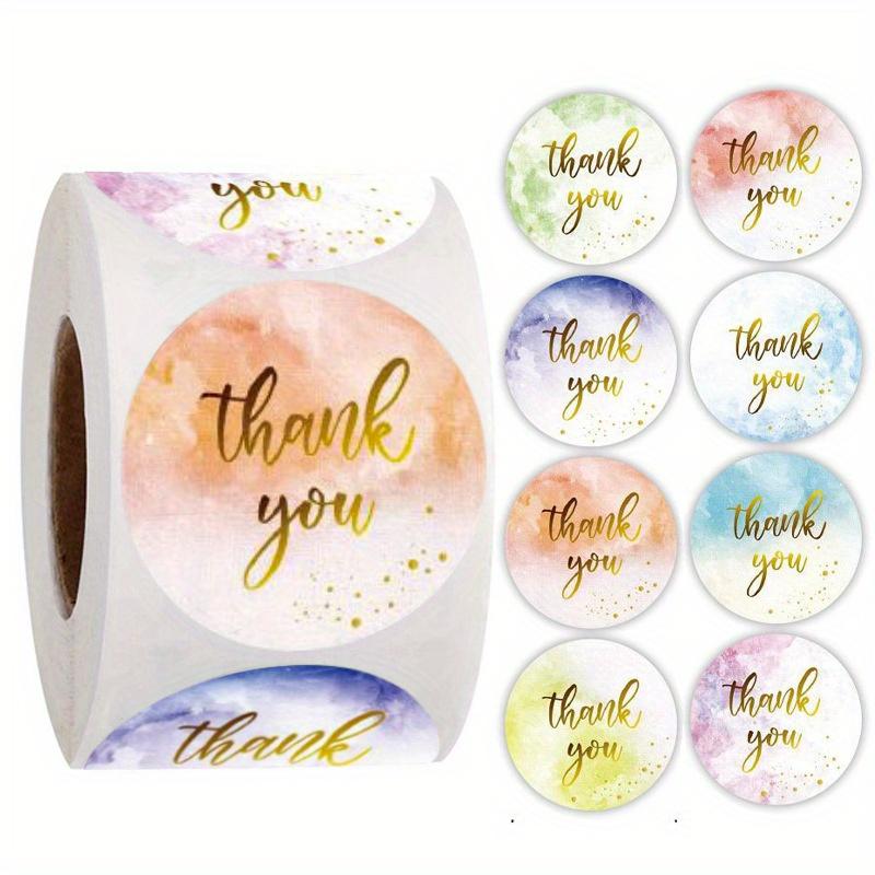 

500pcs Colorful Round Thank You Sticker Seal Label Paper Roll Packaging Decoration Handmade Thank You Sticker 1inch/2.5cm