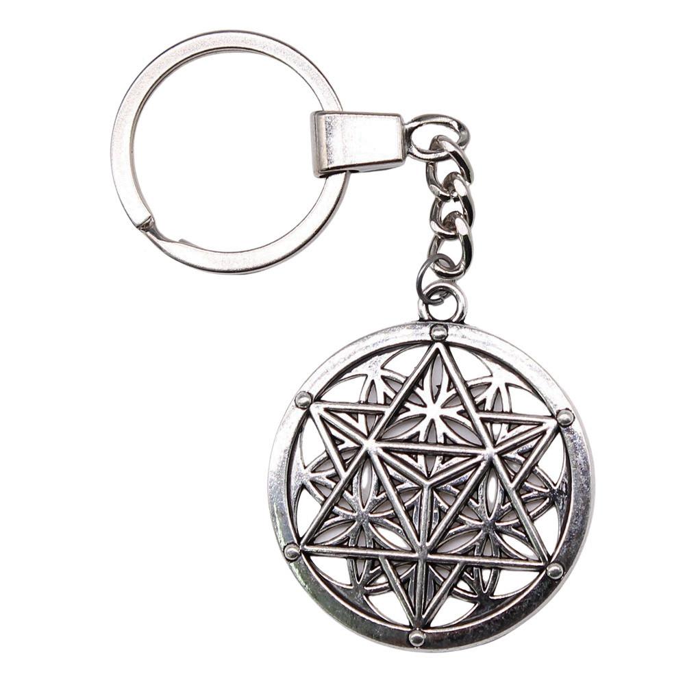 The Flower Of Life Keychain Craft Jewelry Victory Symbol Key Ring 30mm