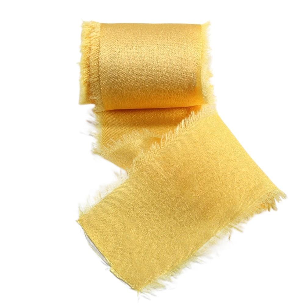 1 Roll 1.6in X 5Yd Solid Satin Ribbons Frayed Ribbons for Crafts Silk Ribbons  for Wedding Decor