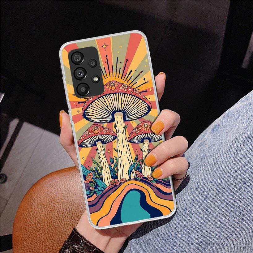 Boho Hippy Mushroom Sunrise Phone Case For Samsung Galaxy A52 A32 A22 A12 A51 A31 A50S A30S A20S A10S Note 20 Ultra 10 Plus S10