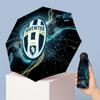 Ombrello Pieghevole Compatto Antivento Impermeabile Leggero con Stampa Pattern Juventus FC, Mini 5 Pieghe, 8 Stecche, Portatile