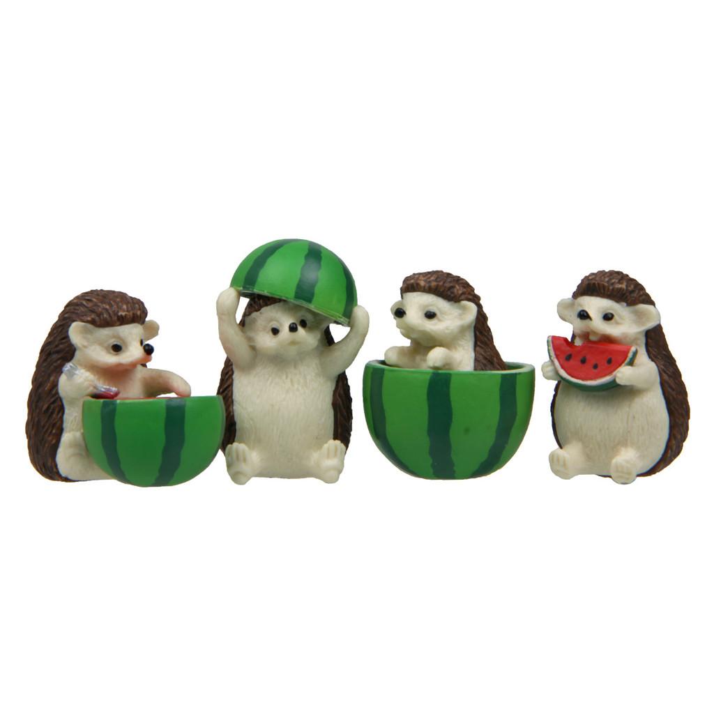 Garden Watermelon Hedgehog Figurine Miniature Scene For Home And Business Decor