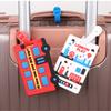Travel Accessories Creative PVC Luggage Tags Cartoon Cute Luggage Tag Silicone Suitcase Tag Id Name Label Travel Tag Bag Tags