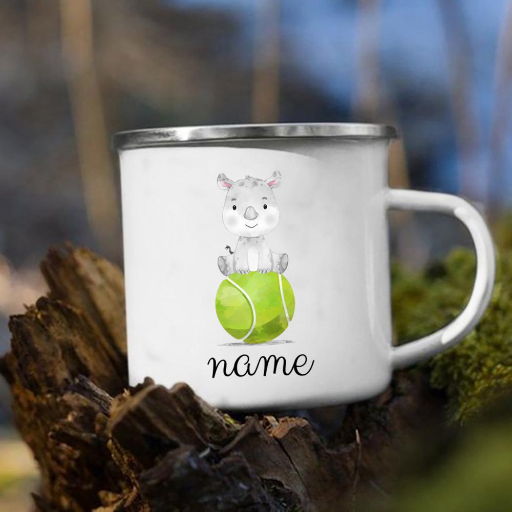 Tazza Personalizzata Safari Giungla Animali Nome Personalizzato Tazze per Bambini Tazze Animali Sportivi Tazza Cioccolata Calda per Bambini Regalo di Natale