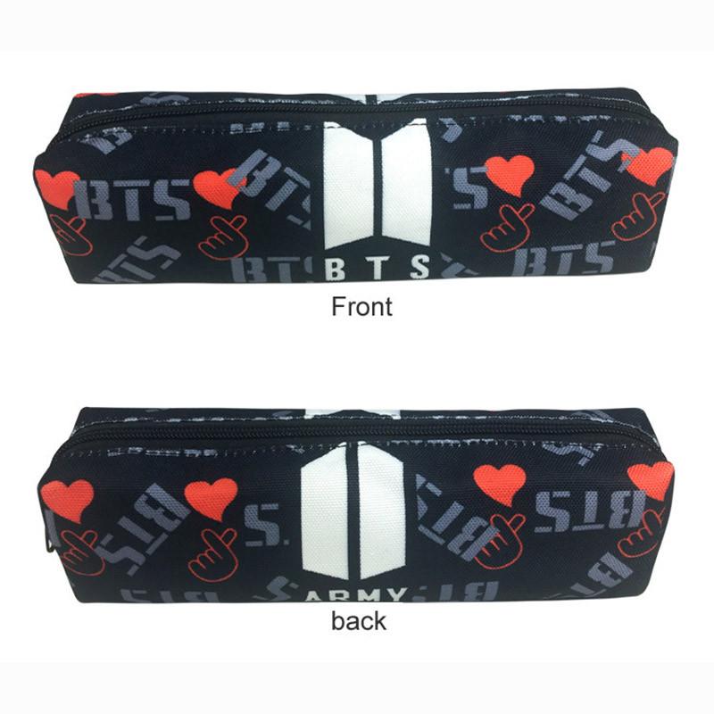 Bts Bt21 Malowanie Płótno Piórnik Portmonetka Saszetka na Makijaż Przenośna Torba na Długopisy