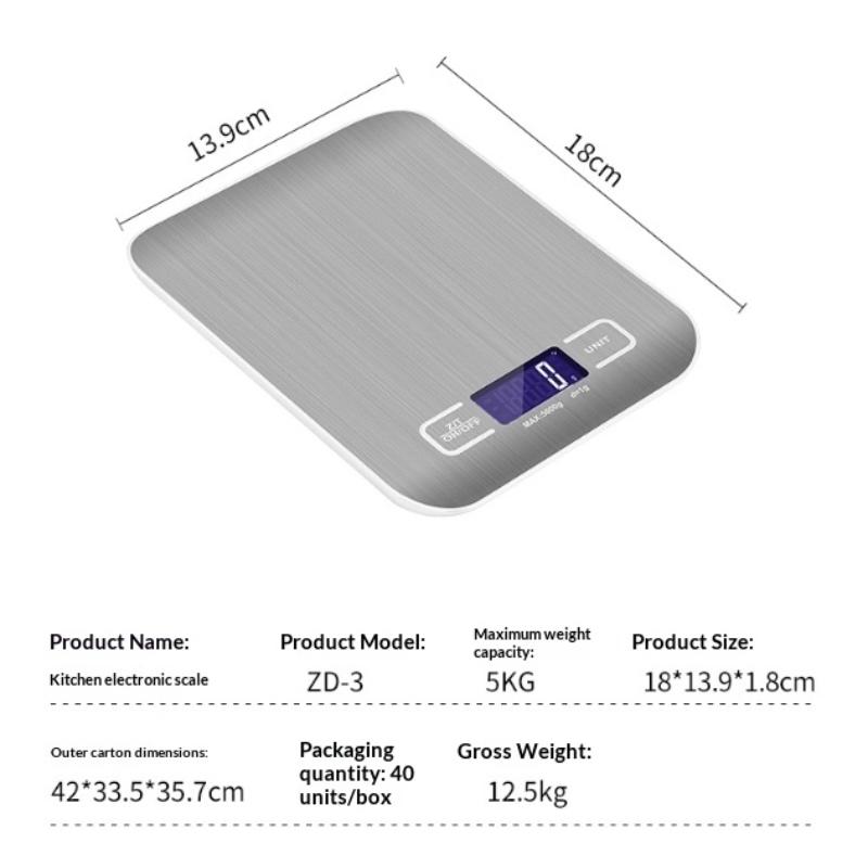 Rechargeable 3000G/0.1G Food Weighing Scale Digital Kitchen Scale Weight Grams Cooking Baking