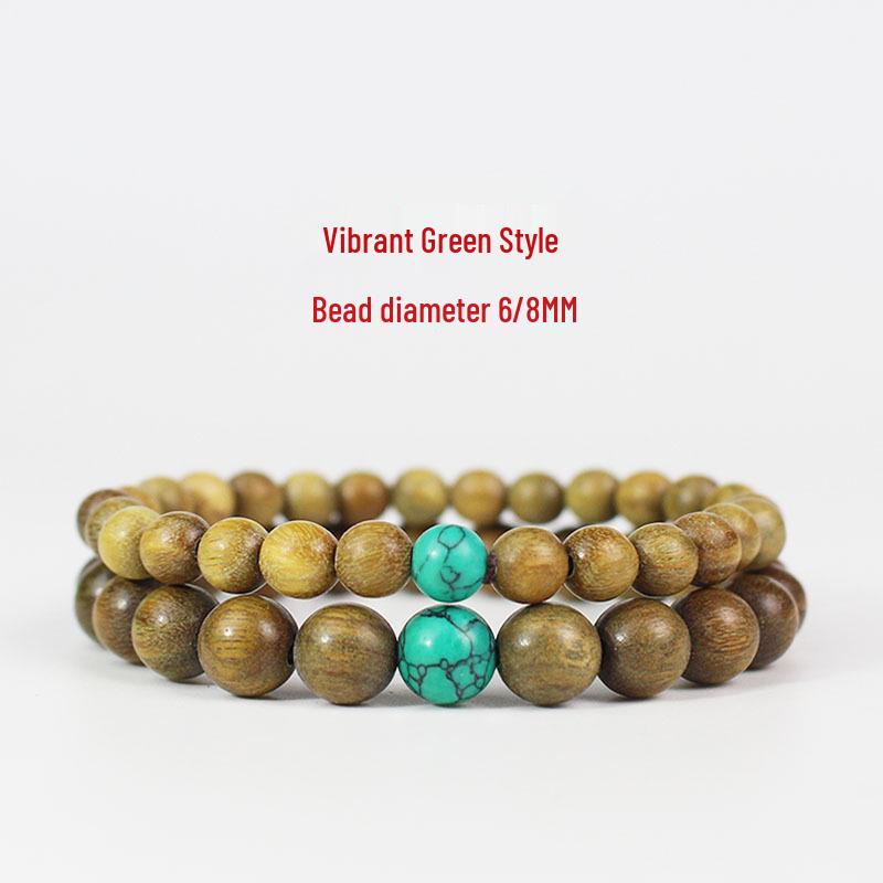 Brățară Simplă cu Lemn de Santal: Unisex, Stil Etnic Retro Cerc Simplu cu Parfum Natural de Dimensiuni Mici pentru Studenți și Cupluri