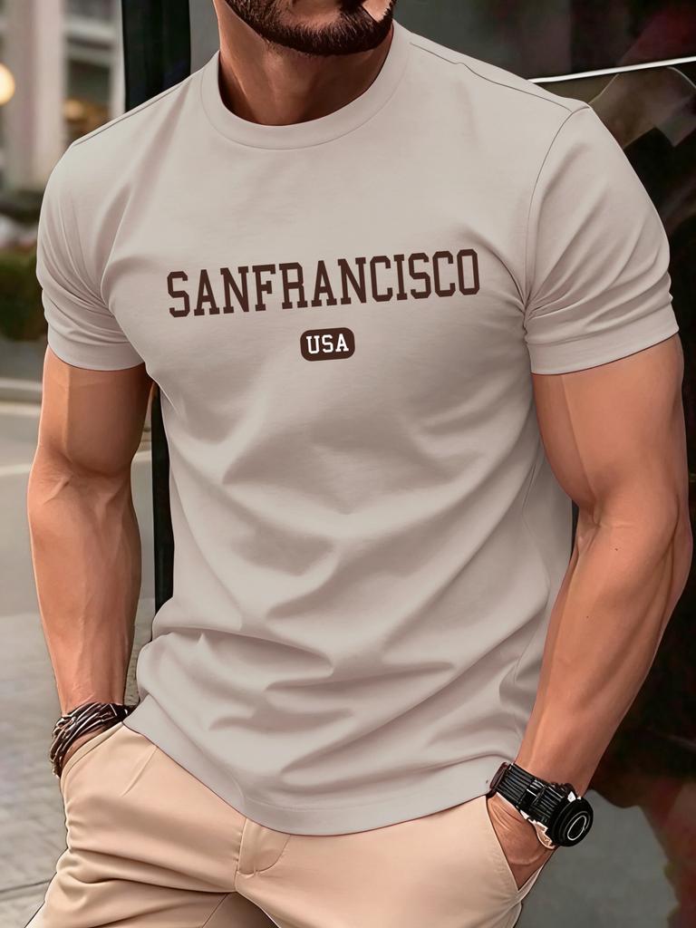 Sanfrancisco Usa City Pattern T Shirt Men Comfortable Loose TShirt Summer Casual Fashion Short Sleeve Unisex Cotton Clothes