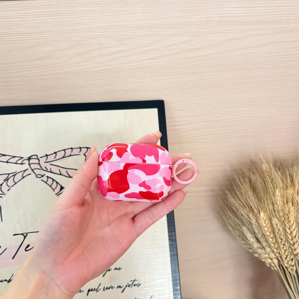 Fashion Creative Personality Colorful Camouflage Pattern Series With Hook Earphone Cover Case for AirPods 1 or 2 3 4 Pro 2 Pro 3