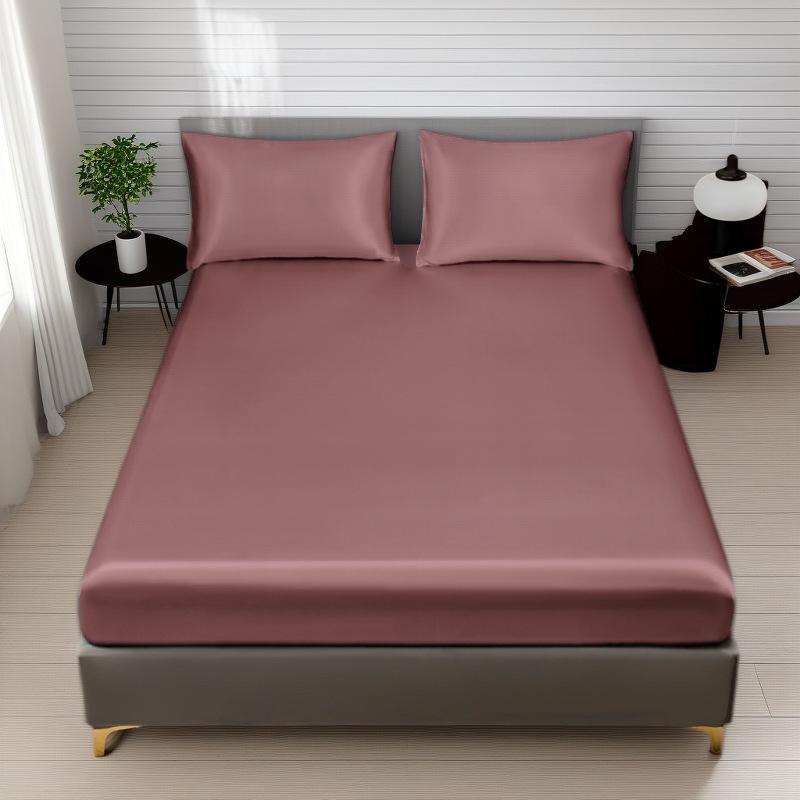 Custom Satin Washed Silk Fitted Bed Sheet & Pillowcase Set