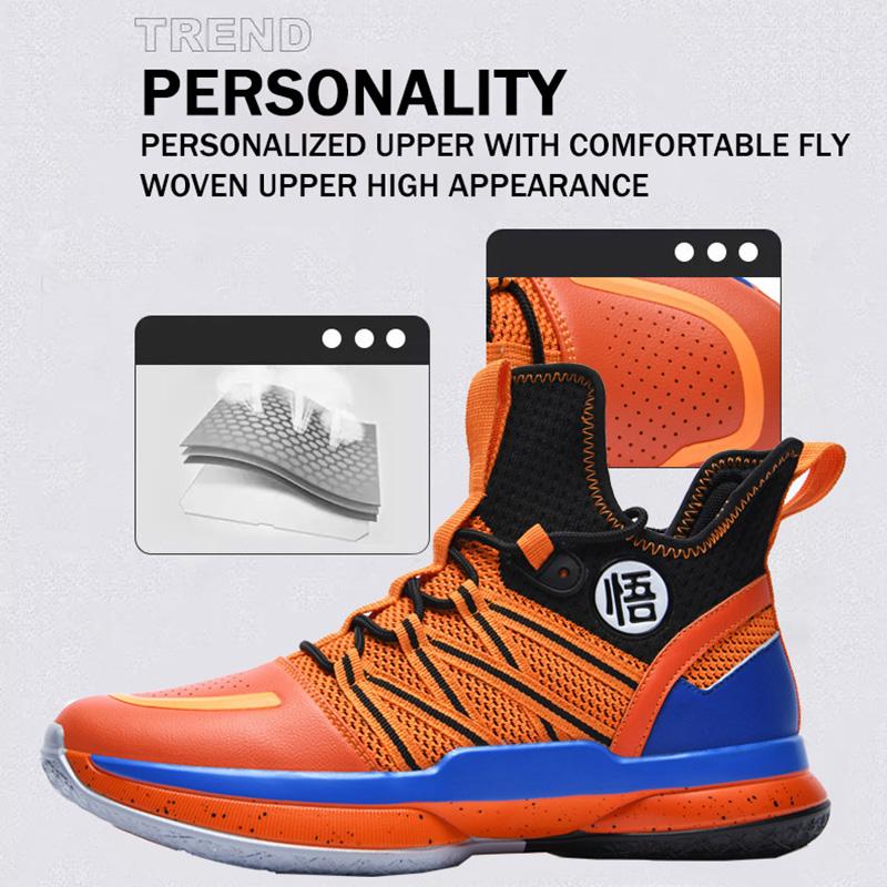 2024 New Dragon B Style Orange Mens Basketball Shoes Size 38-44 Air Cushioning Sport Sneakers Mesh Breathable Training Shoes
