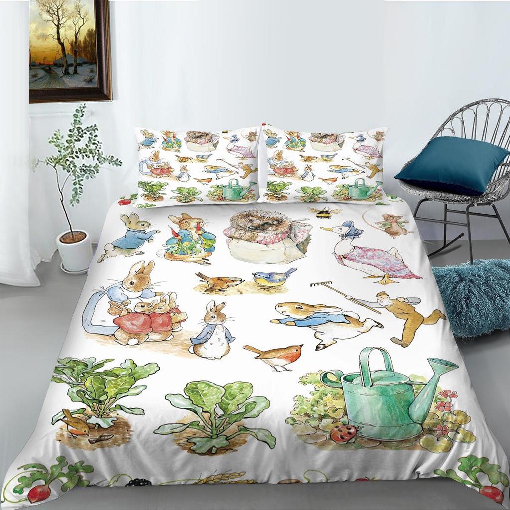 3D-Digitaldruck-Bettwäsche-Set, Bettbezug und Kissenbezug, Einzelbett, Doppelbett, große Tiermuster-Bettwäsche mit Reißverschluss, saubere, bequeme Bettwäsche