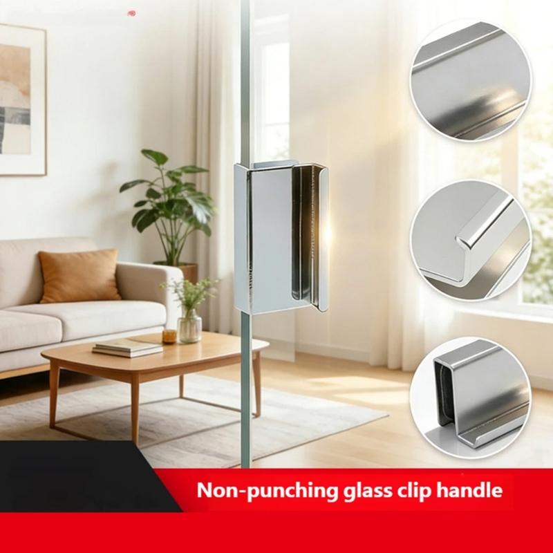 Set di 4 Maniglie per Vetro Facili con Foro in Metallo Robusto Maniglia Moderna per Porta in Vetro Perfetta per Ante di Armadi e Guardaroba