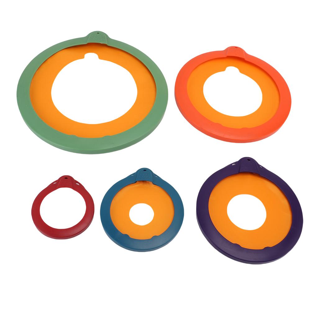5Pcs Sealing Lid Set Plastic Round Multifunctional Anti Aging Food Storage Cover Set for Home Kitchen