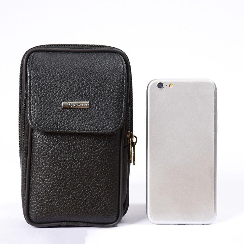 Casual PU Leather Men Waist Bag Travel Waterproof Bum Belt Pack Sport Comfortable Phone Pouch