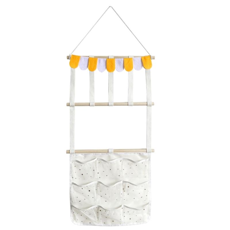 Durable Wooden Hair Bowknot Storage Rack Featuring Fabric Hook For Organizing Headbands Clips And Hair Accessories