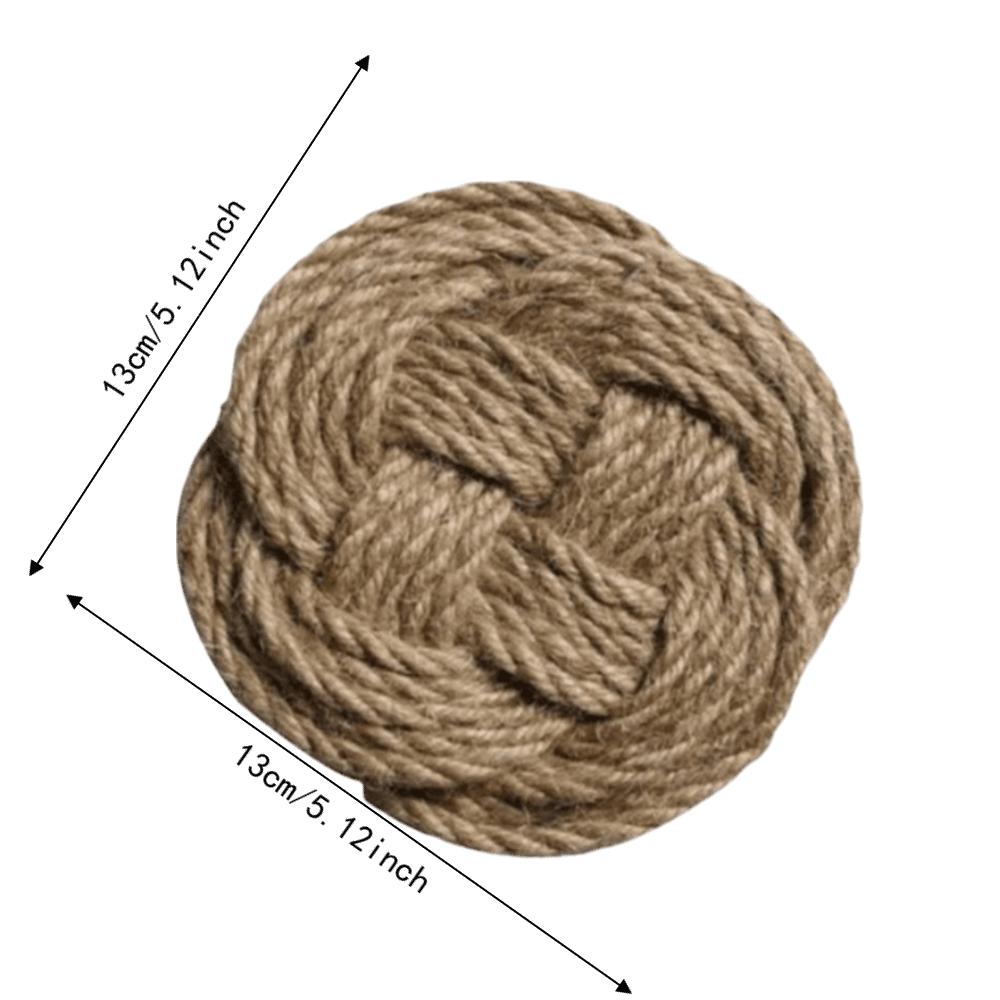 4pcs Braided Design Braided Coasters Woven Cotton Jute Cotton Coasters For Home Use