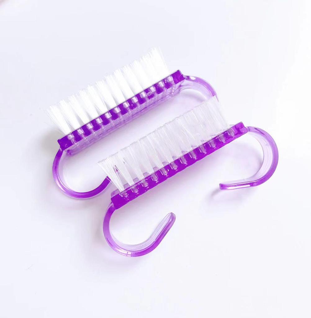 Set de Pinceles de Polvo y Limpieza para Nail Art de Colores - Pinceles Pequeños con Forma de Cuerno para Manicura