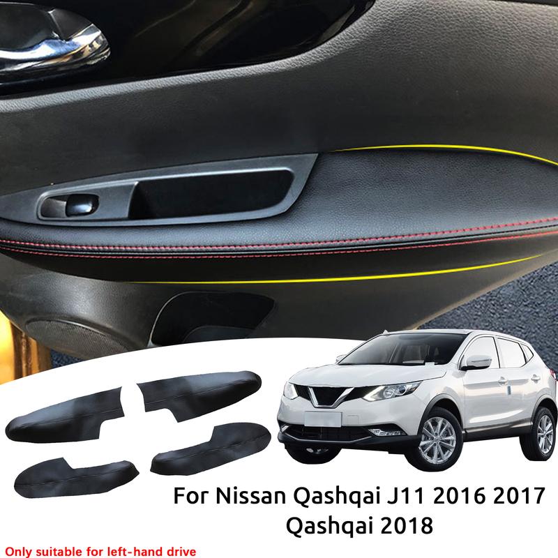 Perfect Fit For Nissan Qashqai J11 2016 2017 Qashqai 2018 PU Leather Car Interior Door Armrest Panel Cover Sticker Trim