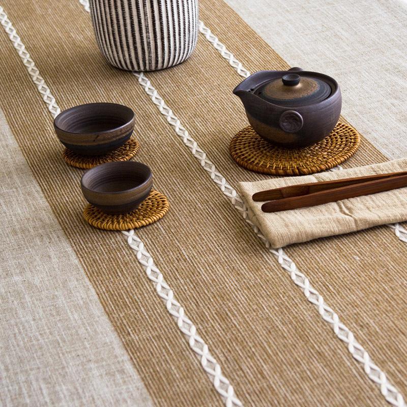 Modern Simple Light Luxury Tablecloth Nordic Imitation Cotton And Linen Dining Table Cloth Solid Color Rectangular Coffee Table Mat Spot