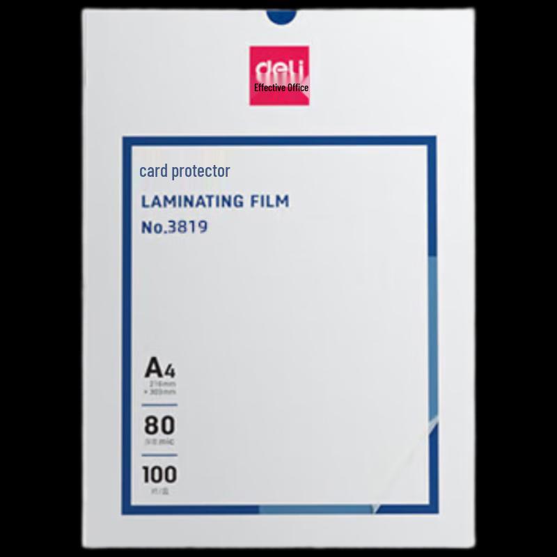 

Deli 3819 Transparent Laminating Film (100 Sheets) CN plug (adapter included)