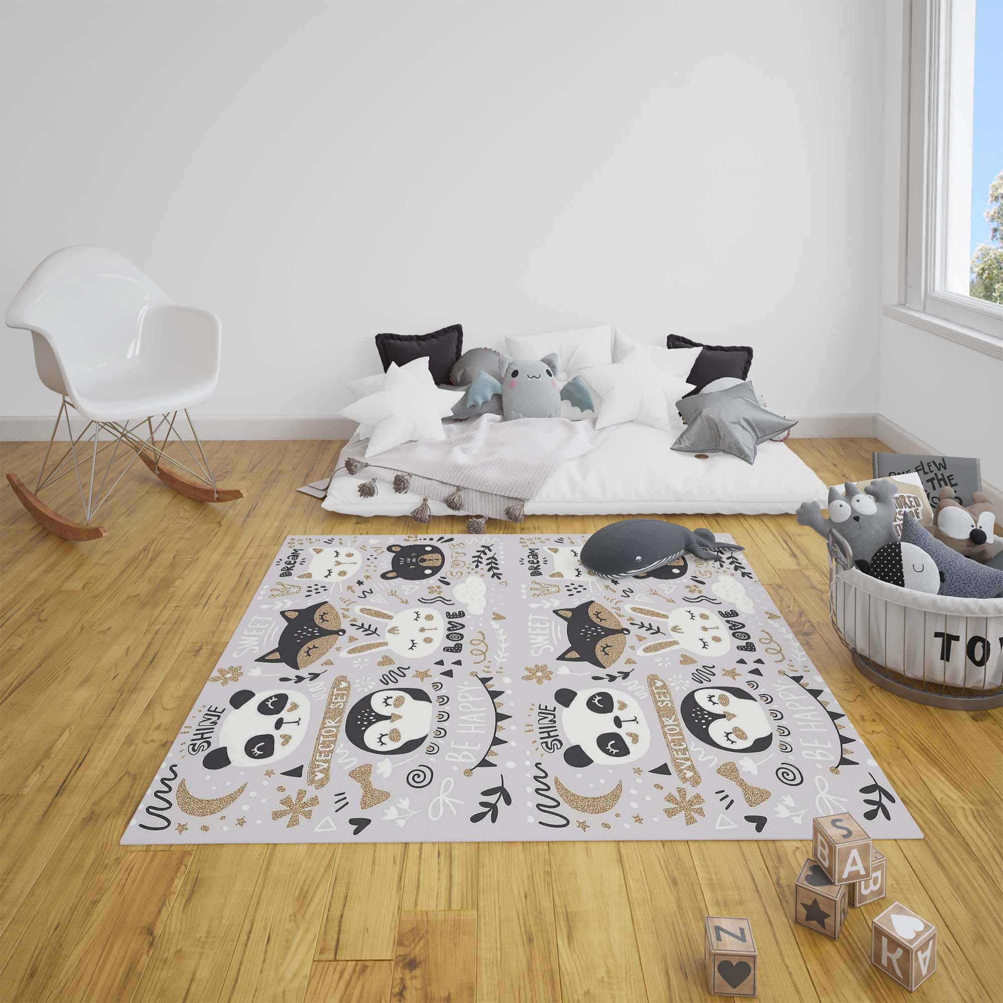 

Декоративный современный тонкий коврик для детей из хлопка, устойчивый к пятнам, моющийся, сплетенный машиной 40 x 60 cm