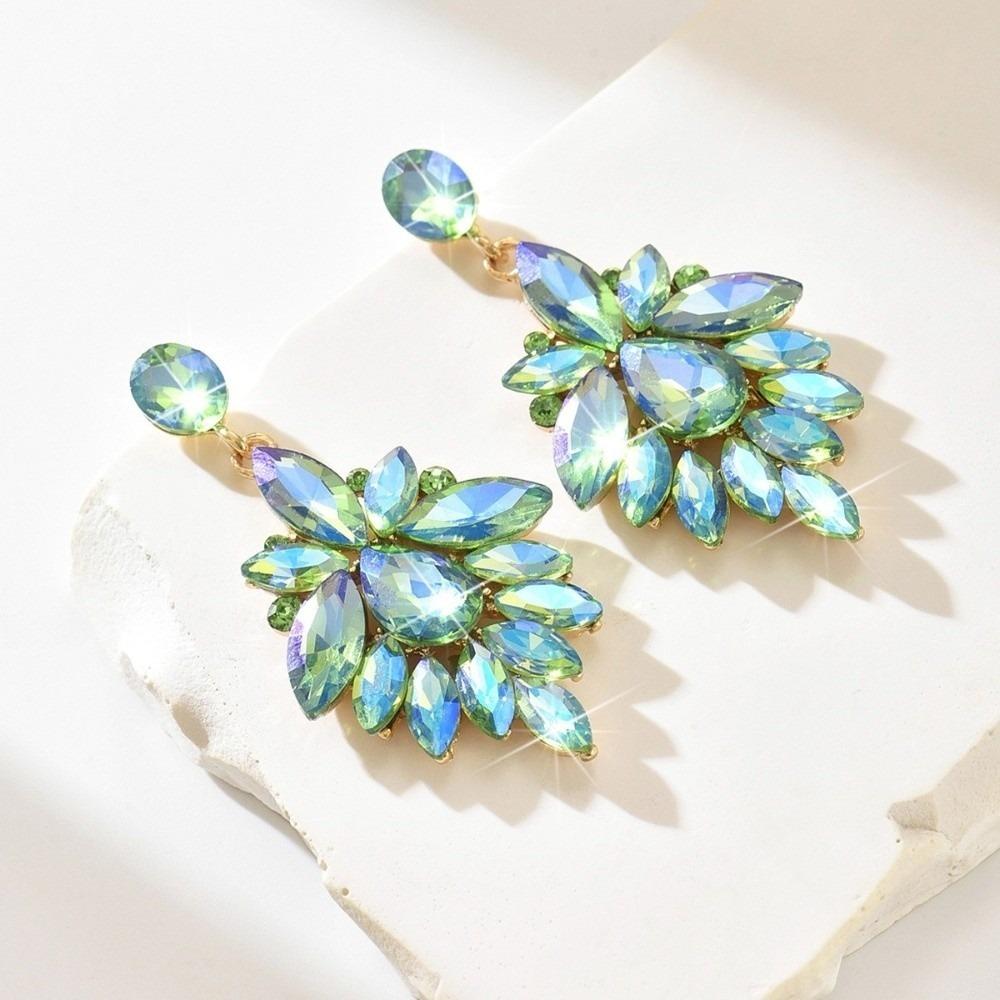 1 Pair Art Festival Style Glass Earrings Retro Ball Style Earrings Socialite Earrings  for Women синий