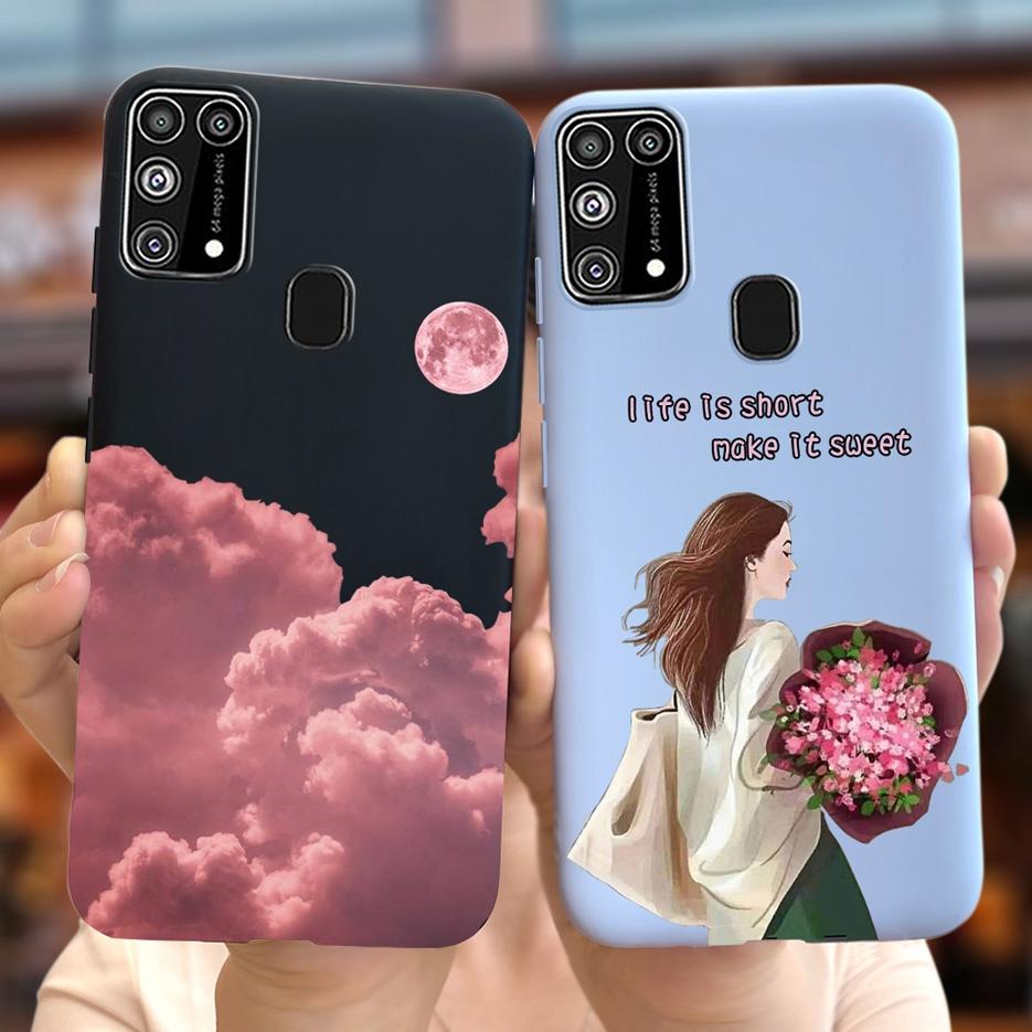 For Samsung Galaxy M31 Case SM-M315F Cute Bear Cartoon Painted Cover Phone Case For Samsung M31 M 31 GalaxyM31 Bumper Soft Funda