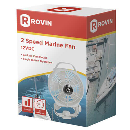 Rovin Rovin 2 Speed Marine Fan 12VDC White 6