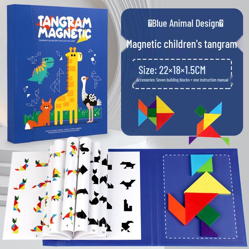 Cross-Border Magnetic Tangram Puzzle: First Grade Educational Toy for Early Learning and Teaching Aid