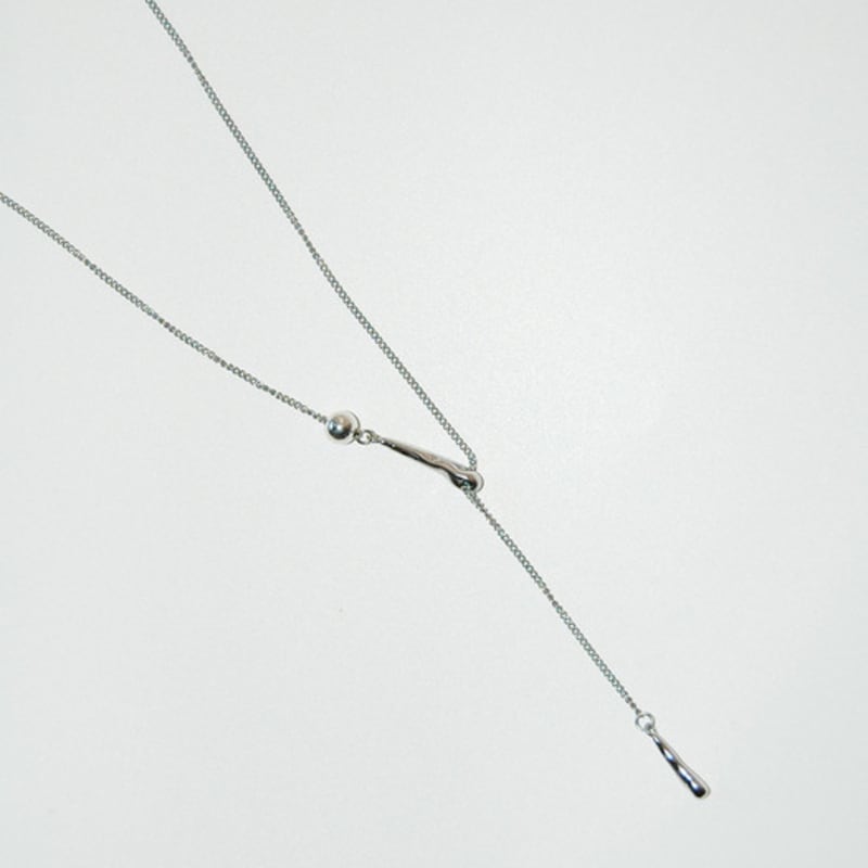 OURPIERRE DEEP DROP NECKLACE SILVER
