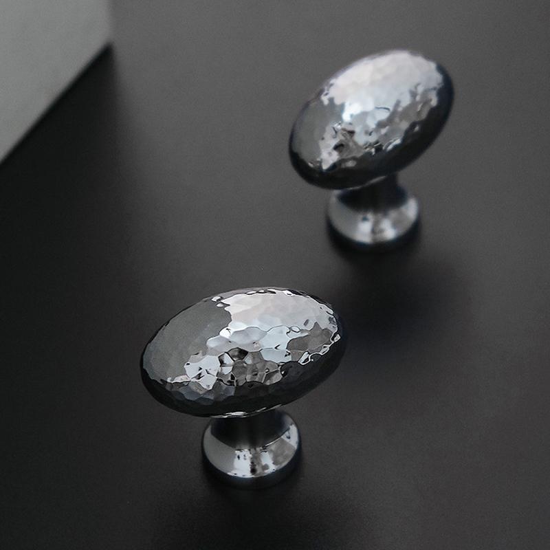 Brass Silver Ball Furniture Pull Handles Hand-Forged Hammer Cabinet Handles Door Drawer Knob Kitchen Wardrobe Cupboard Pulls