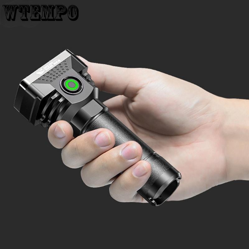 6 Bead Glare Flashlight Portable Flashlight for Outdoor Lighting with Electric Highlight Tele Focusing Four Gear Adjustment